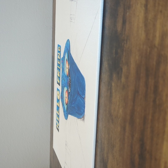 Kpop Demon Hunters Inspired 8"X10" Blue Cat Art Canvas: "Hello Friend!" - Picture 8 of 9